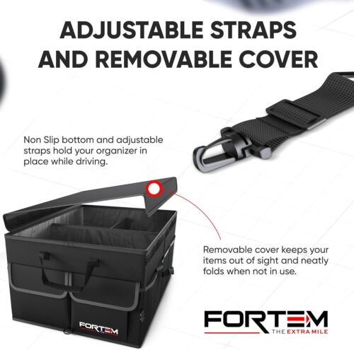 Car Storage Organizer, Collapsible Multi Compartment SUV Trunk Organizer, Non Sl - Picture 6 of 12