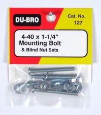 DU-BRO 4-40 X 1-1/4" MOUNTING BOLT AND BLIND NUT SET ( PKG. OF 4 )( CAT. # 127 )