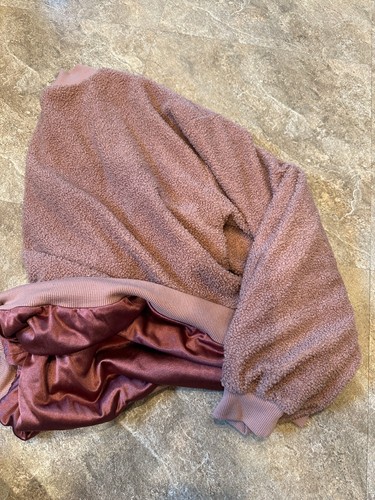 Womens Mauve Oversized Sherpa Lined Fuzzy Sweater - Size Small - Imagen 4 de 4