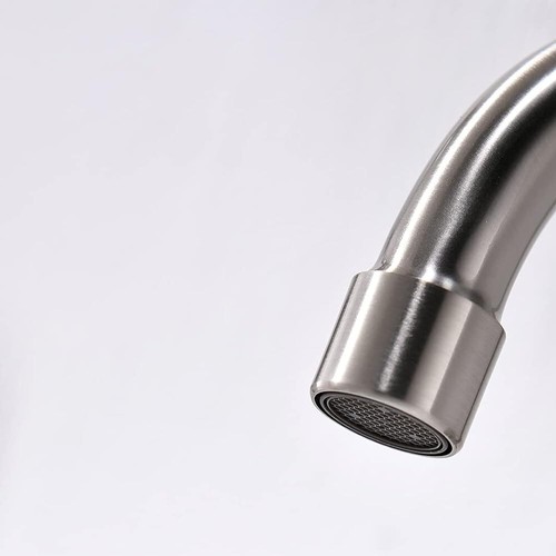 Brushed Nickel Swivel Spout 2-Handle Bathroom Lavatory Sink Faucet w/Popup Drain - Picture 7 of 9