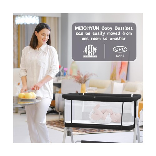 Baby Bassinet,3 in 1 Bedside Bassinet for Baby with Hanging Toys, Portable Fo... - Picture 8 of 8
