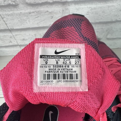 Nike Flyknit Trainer UK 8 Pink Blue 532984-416 Running Gym Walking Workout US 9 - Picture 13 of 14