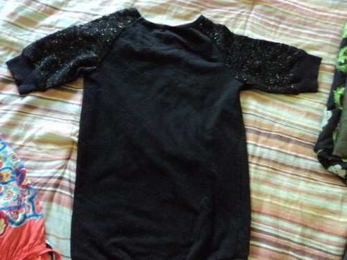 Little girls black 3/4 length sleeve bat girl top blouse DC comics - Picture 5 of 7