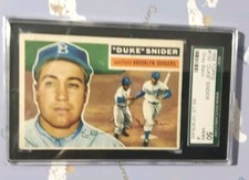 1956 Topps baseball Duke Snider card SGC 4 VG/EX gray back see Pics