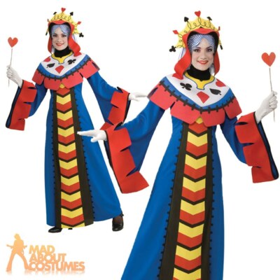 Women/'s Queen Playing Card Fancy Dress Cosplay Costume