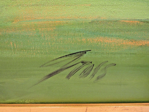 Original David Gross signiertes und gerahmtes Landschaftsgemälde mit dem Titel Green Country - Bild 4 von 10