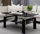 Living Room Table with Tempered Glass, Center Table for Living Room, Glass Table
