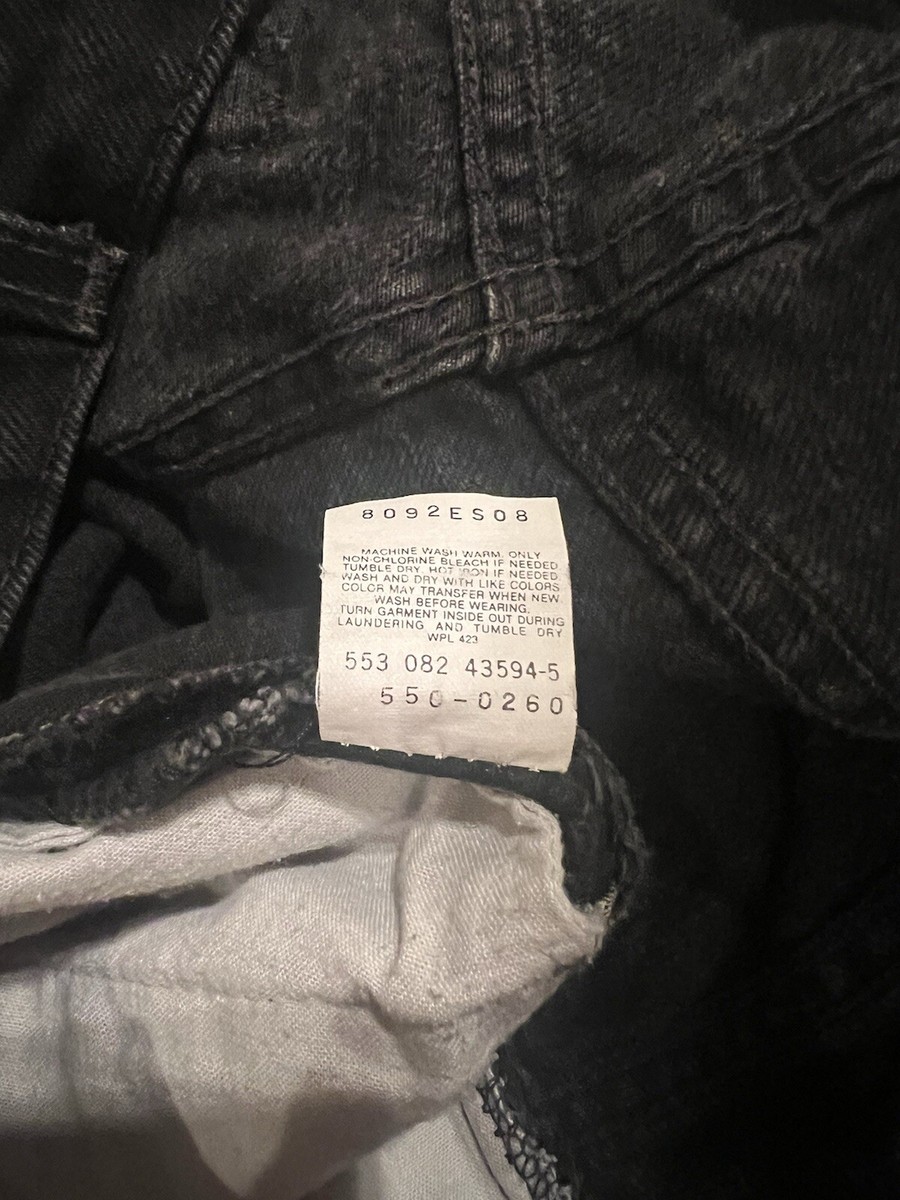 Vintage Levi's 550 Jeans Men's 90s Black Denim Made In USA Actual