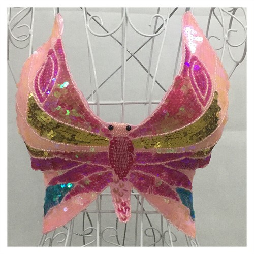 Reggiseno paillettes perline a farfalla top festival danza del ventre rave club glitter supporto top - Foto 15 di 20