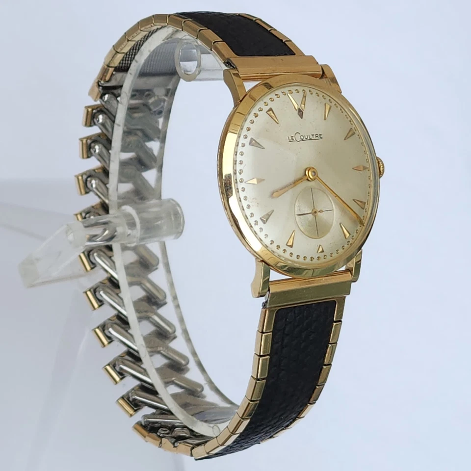 Reloj de cuerda vintage LeCOULTRE oro macizo 14k Cal 480/CW para hombre años 60 33 mm Foto 4 de 4