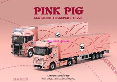 TM 1:64 Pink Scania Actros Container Delivery Truck Model
