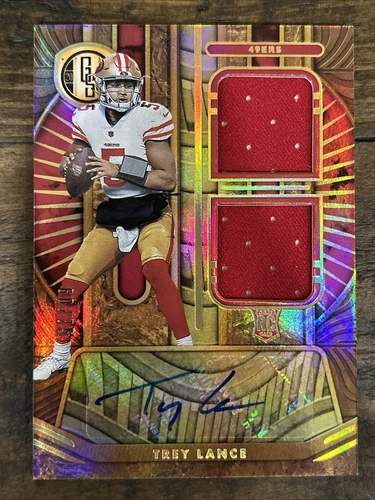 2021 PANINI GOLD STANDARD TREY LANCE RC DUAL PATCH AUTO /75 SAN FRANCISCO 49ERS