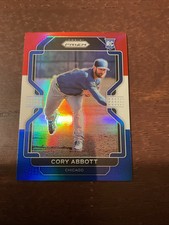 2022 Panini Prizm Former Cubs Rookie Cory Abbott Red/White/Blue Prizm Card