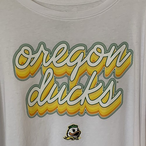 Fanatics Oregon Ducks Damen T-Shirt Weiß Langarm Large