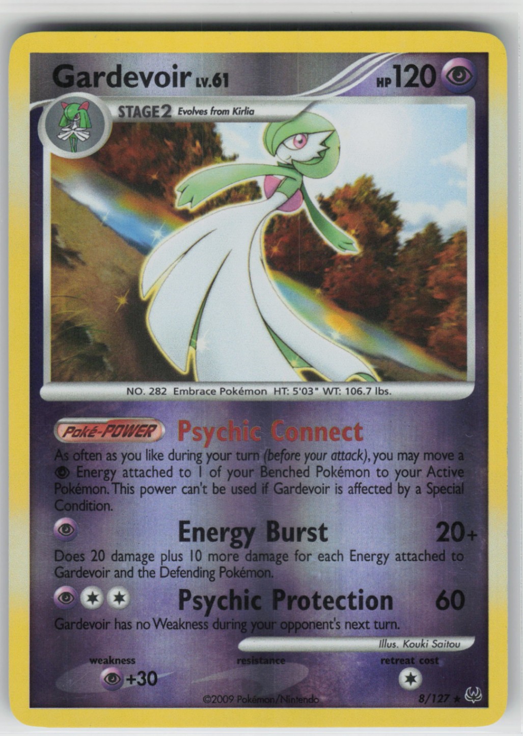 Pokemon TCG Gardevoir 8/127 Platinum Holo Rare card Reverse Holo LP
