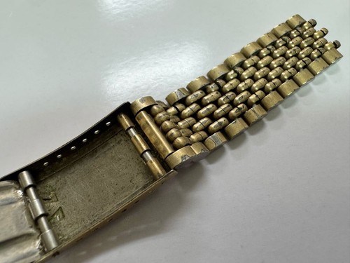 Genuine OMEGA Vintage SS Bracelet Watch Band Rice Bracelet Gold 18mm Lug #446 - Picture 6 of 10