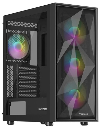 Midi Tower computer case Genesis Diaxid 605 ARGB Black - Afbeelding 1 van 4
