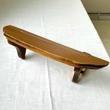 Vintage Maple Wood Double Corbel Shelf with Plate Groove