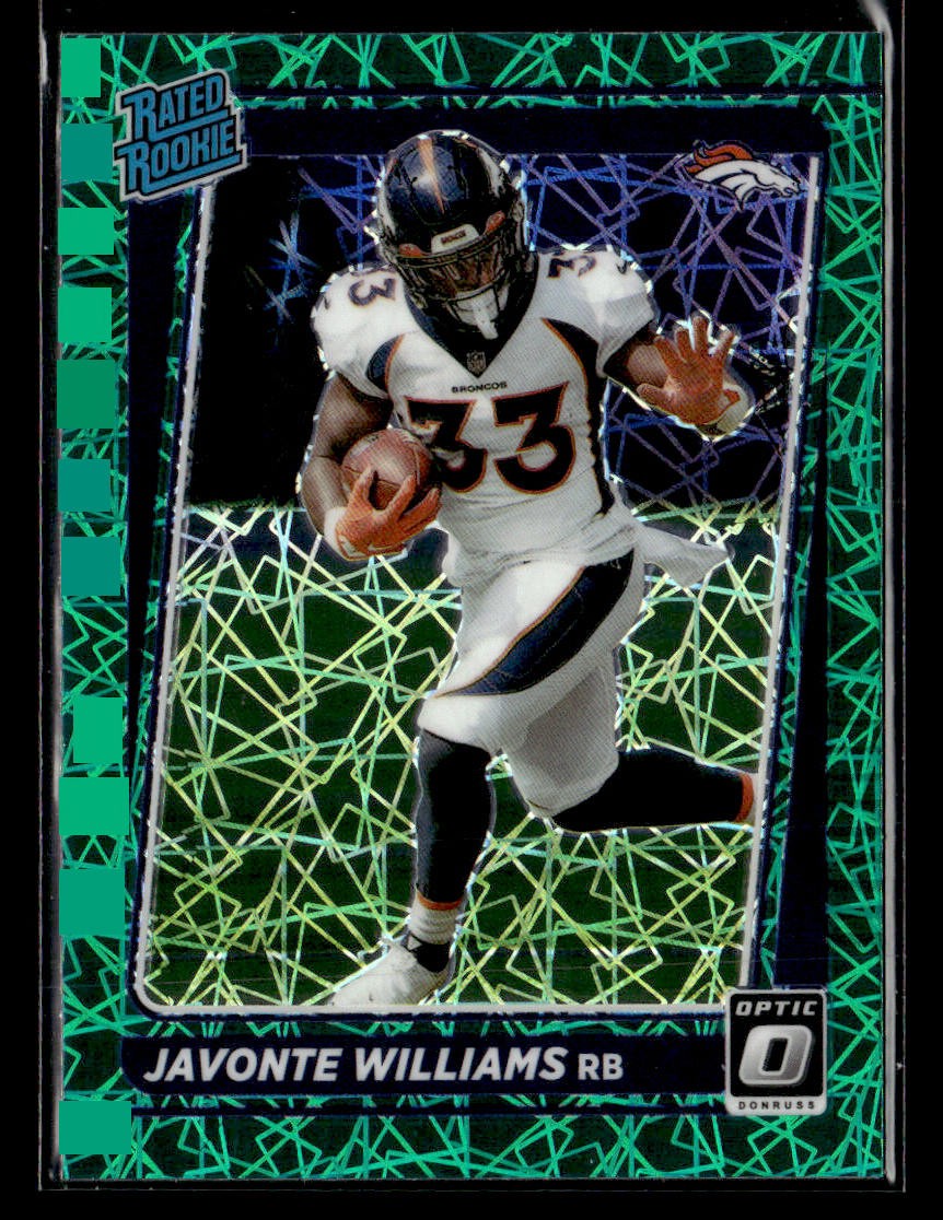 2021 Donruss Optic #215 Javonte Williams Green Velocity Rookie card