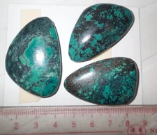 Turquoise Stone Flat Free Form Cabochon 175.5 Carat 3 pieces 35.1 gram Lot B