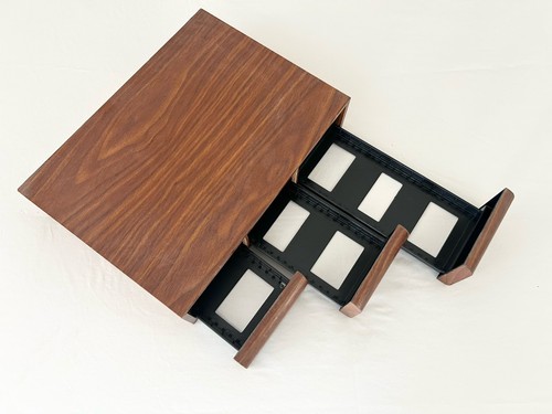 Vintage Audio Cassette Tape Storage Box Case Three Drawer Faux Wood - Picture 10 of 14