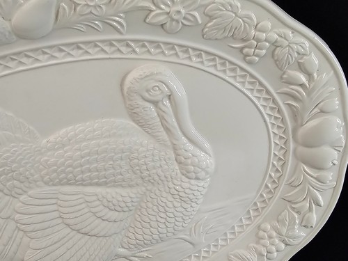 Vintage 1980s - Platter - ALBERT KESSLER & CO -Turkey White Porcelain 18" JAPAN - Picture 2 of 9