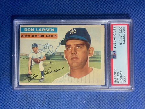 1956 Topps Don Larsen Auto Autograph 56 WS Perfect Game Psa 4 AUTO 9 - Picture 2 of 3