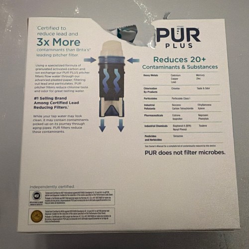 PUR PLUS PPF951K Pitcher Dispenser Filter, WQA To Filter Lead, *2 Pack OPEN BOX* - Picture 4 of 4