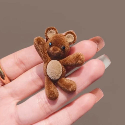 Cute Flocking Waving Bear Side Clip For Women Girls Hair GXX Sweet Ornament L8T4 - Foto 14 di 24