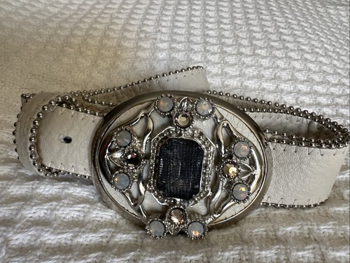 Vintage Leatherock Ladies Leather Belt And Buckle RARE! S 32 - Picture 1 of 13