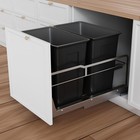 Dual Pull Out Under Cabinet/Sink Trash Can Kit with Soft-Close Slides Heavy Duty