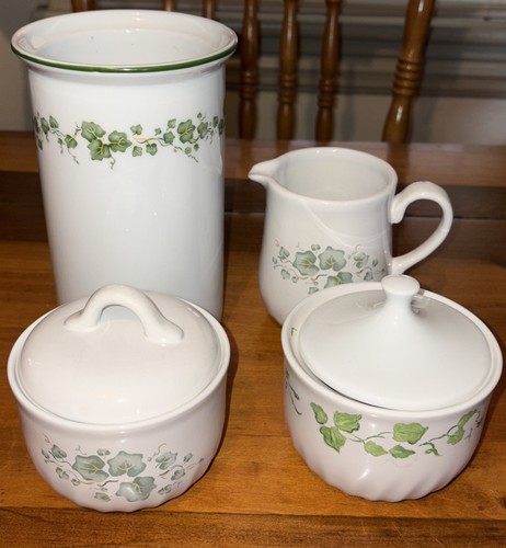 Corelle Koordinaten Callaway Lot. Utensilienhalter, Zuckerdosen & Milchkännchen Efeu🔥 - Bild 1 von 13