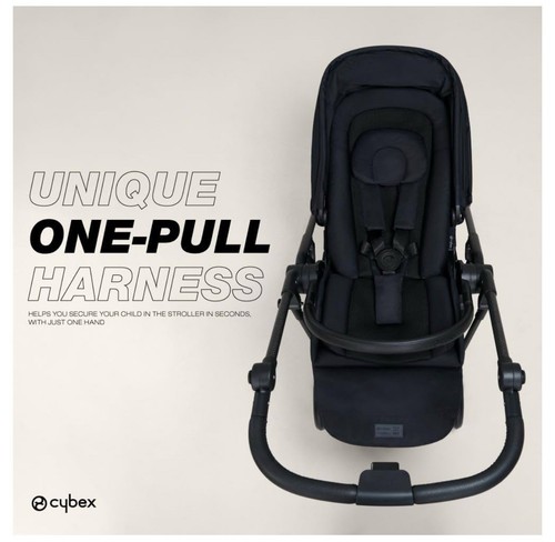 CYBEX Melio Carbon 3 Stroller Lightweight Compact One Hand Fold Moon Black New - Picture 6 of 11
