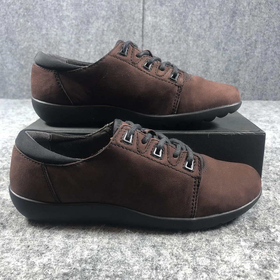 Clarks Zapatos Mujer Talla 6 M Marrón Cuero Nobuck Con Cordones Cómodos Oxford Informales Foto 2 de 4