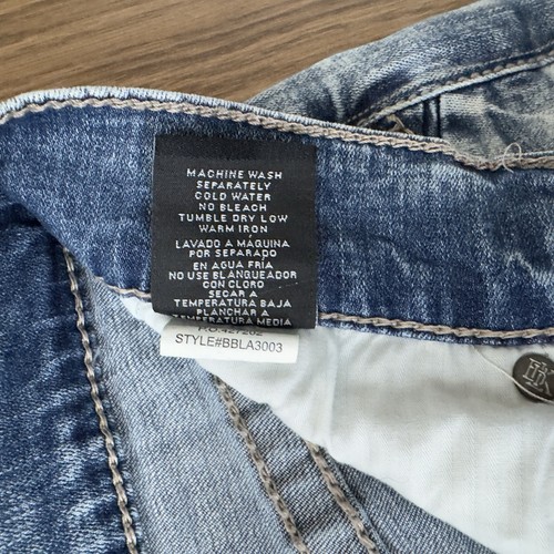 Buckle Black Jeans Womens 30S Blue Bootleg No3 Distressed Grunge Acid Wash Denim - Picture 10 of 17