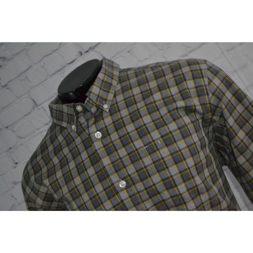 Duluth Trading Co Work Dress Shirt Gray Plaid Cotton Front Pocket Mens Size XL - Picture 1 of 6