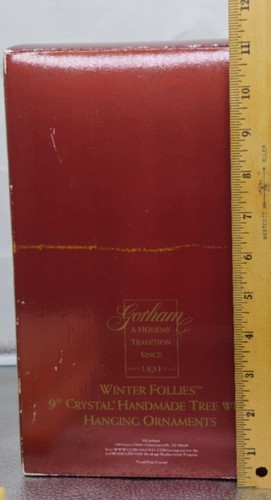 Gorham Winter Follies 9" Kristall handgefertigter Baum mit hängenden Ornamenten - Bild 17 von 17
