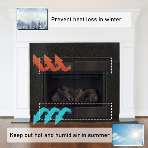 Magnetic Fireplace Draft Stopper - Fireplace Cover to Block Draft from Vent, ... - Bild 6 von 8