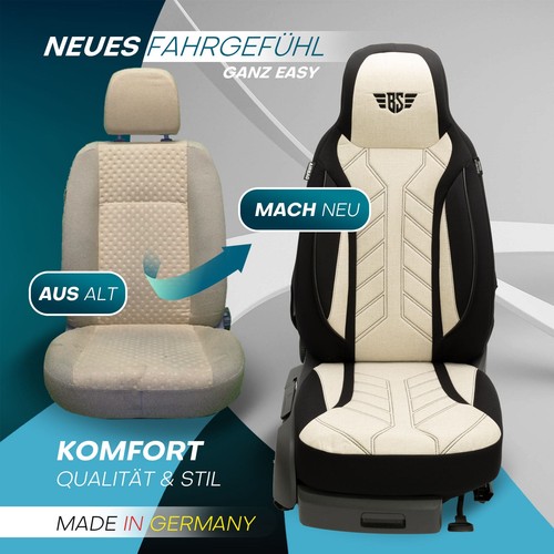 Fundas de asiento de autocaravana piloto adecuadas para XGO 800 TI (negro-beige) - Imagen 6 de 13