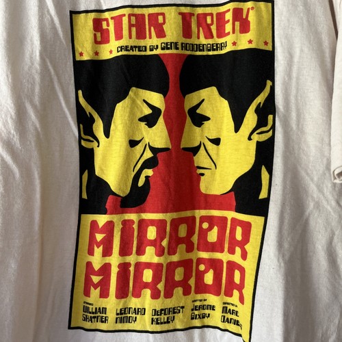 Star Trek Mirror Mirror Spock Mens Tee Shirt Size 2XL Beige Retro Sci-Fi TV - Picture 2 of 5