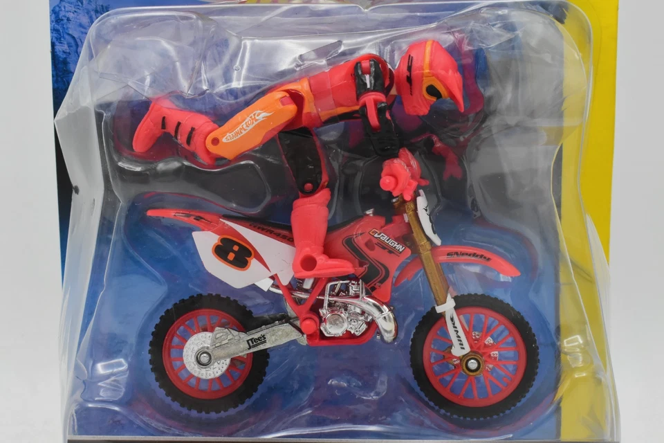 Hot Wheels 1:18 Off-Road Moto #8 Motorcycle Posable Rider Working Suspension - Image 2 of 4