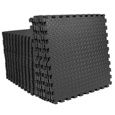 Mat Block APM36001BK Torin Interlocking Foam Exercise Floor Mats: 144 SQ FT, ...