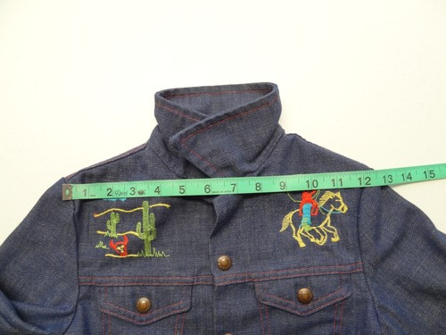 Montgomery Ward Niños 4-5 M Denim Camionero Chaqueta Western Bordada Años 70 De Colección A Presión - Imagen 10 de 18
