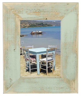 Bilderrahmen aus echtem Alt-Holz im Landhaus-Stil vintage, rustikal - Mint - Bild 1 von 3