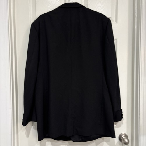 Vintage Monsieur by Givenchy Black Tuxedo Jacket Satin Lapel 100% Wool 46L / 48L - Picture 6 of 11