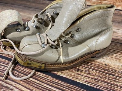 Vintage Cross Country Ski Boots Kandahar Old Cable Bindings EU39 US6.5 KL4