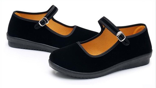 NEW Womens Chinese Black Cotton Shoes Ballerina Ballet Flats Shoes Slippers - Picture 3 of 9