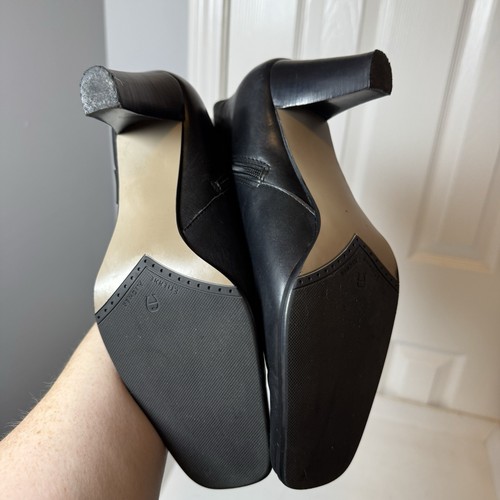 Stivali Etienne Aigner donna 7,5M pelle nera metà polpaccio woodrow tacco zip - Foto 10 di 13