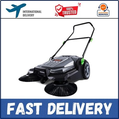 Walk-Behind Hand Push Floor Sweeper, 25.6'' Sweeping Width Floor Sweeper Manua