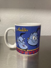 Aladdin Mug Genie Faces 90's Disney Store Rare Vtg Authentic Collectors Unique